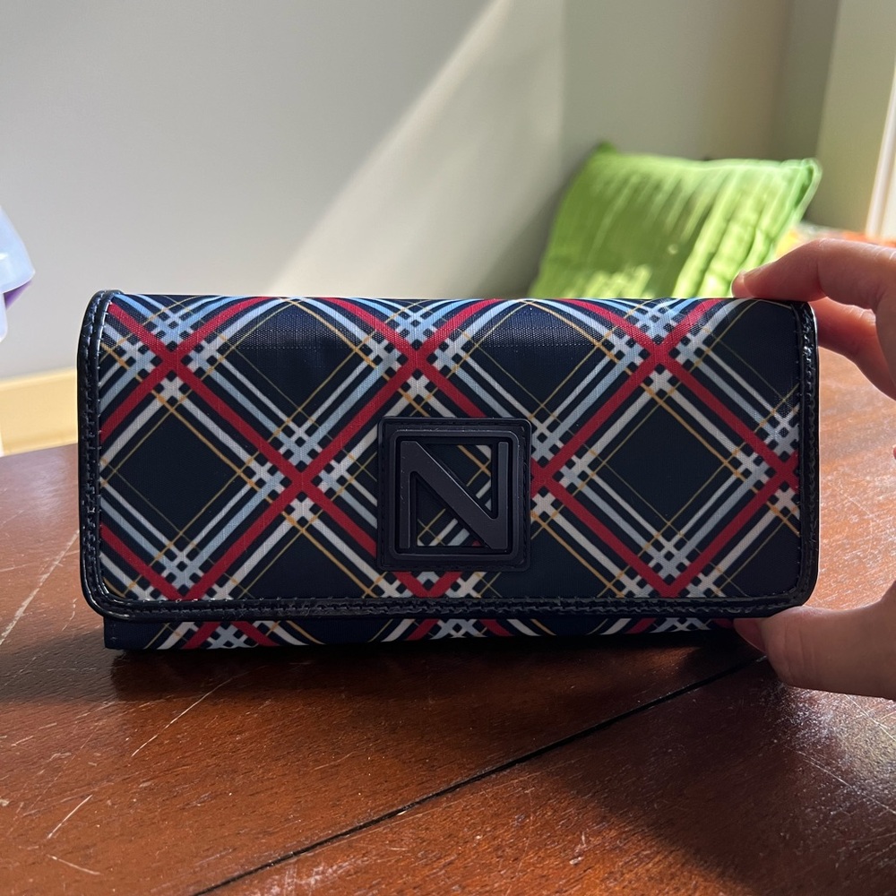 Nautica Navy and Red Plaid Wallet